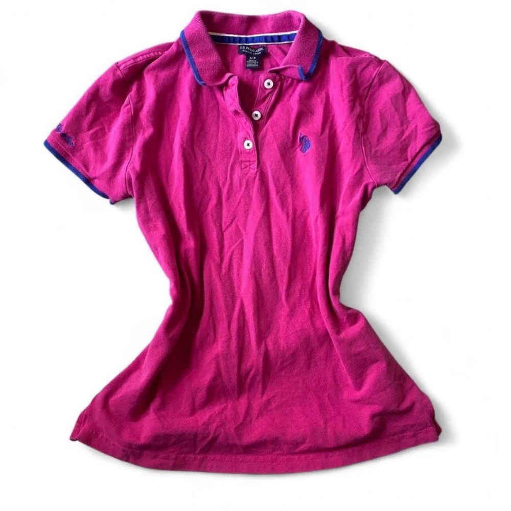 U.S. Polo Assn. Vibrant Pink Polo Shirt With Blue Detail